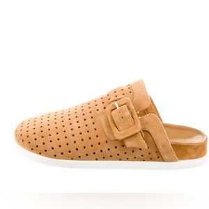 charlotte stone tan Suede Slip-On Mules